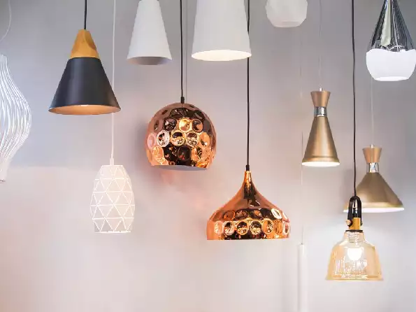 Image of interior lighting options on a wall display